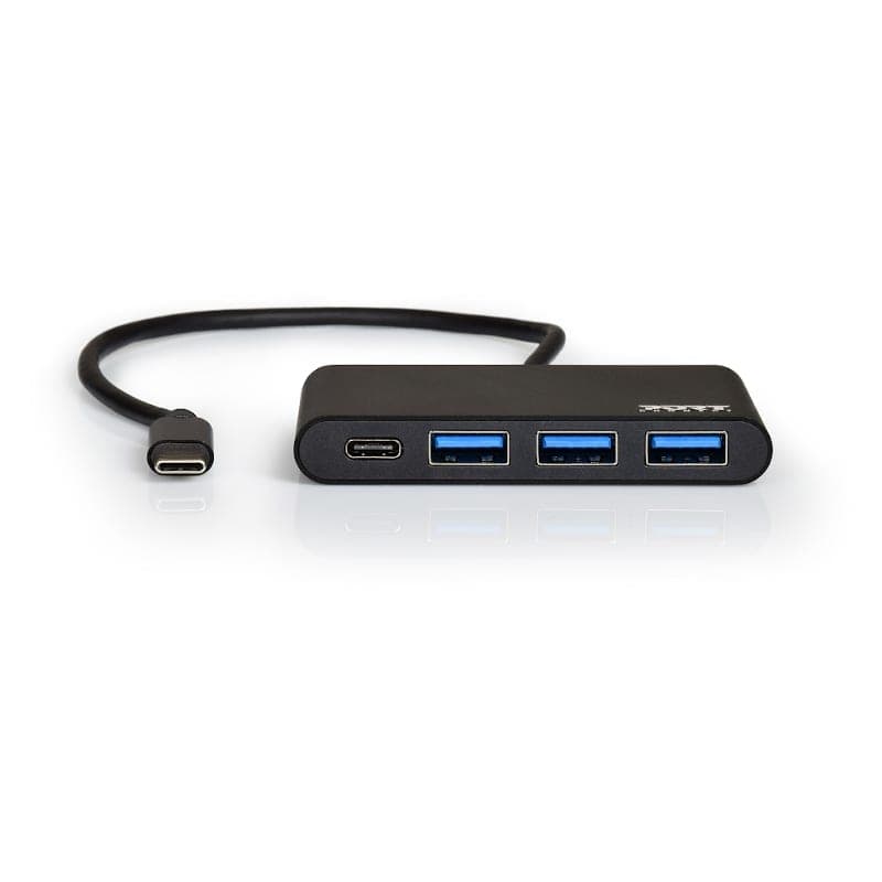 Port USB Type-C to 3 x USB3.0 and 1 x Type-C PD 30cm 4 Port Hub - Black image 2