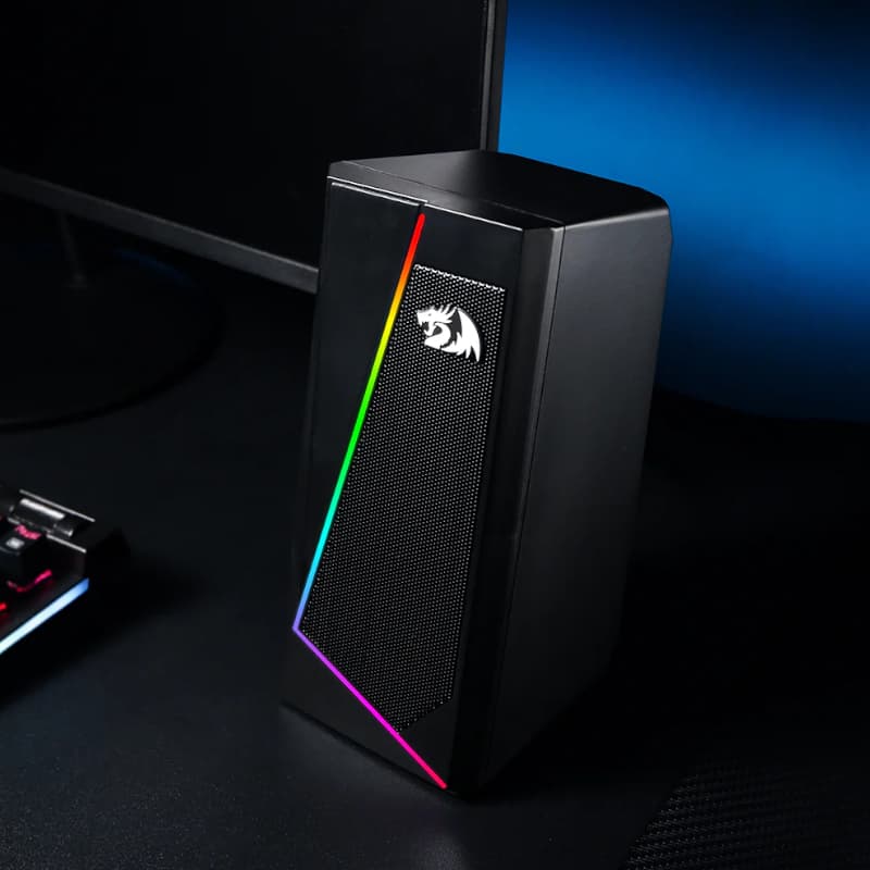 REDRAGON 2.0 Satellite Speaker ANVIL 2 x 3W RGB USB|Aux Gaming Speaker - Black image 5