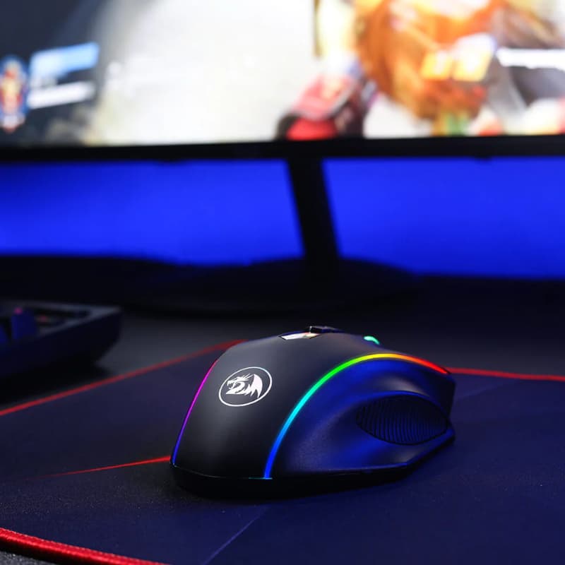 REDRAGON VAMPIRE ELITE Wireless 16000DPI|8 Button|Ergonomic Design|P3335 Optical Sensor|Type-C Cable|RGB Backlit Gaming Mouse - Black image 5