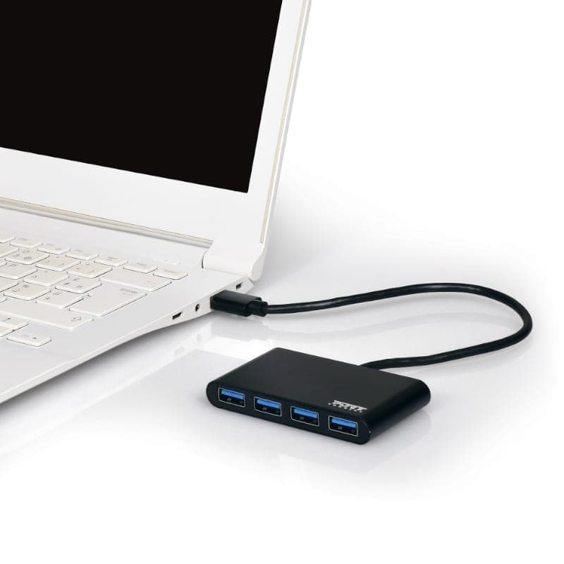 Port USB3.0 to 4 x USB3.0 5Gbps 4 Port Hub - Black image 2