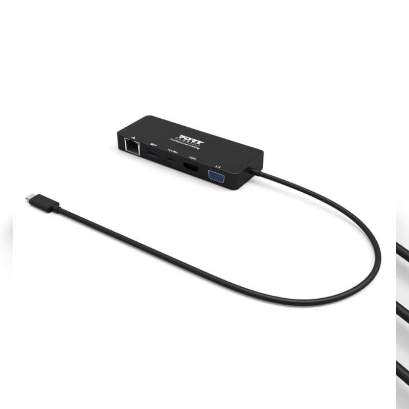 Port USB Type-C to 1 x RJ45|1 x USB3.0 SS|1 x Type-C 85W PD|1 x HDMI2.0|1 x VGA 30cm Cable Dock - Black image 2