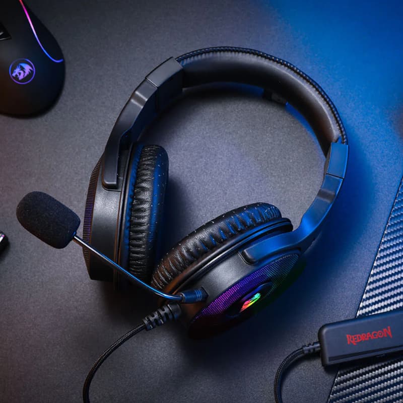 REDRAGON Over-Ear PANDORA USB (Power Only)|Aux (Mic and Headset) RGB Gaming Headset - Black image 5