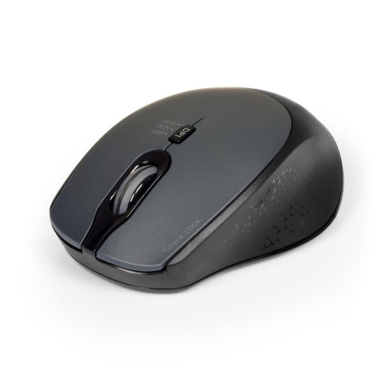 Port Connect Silent 1600DPI 3 Button Wireless Mouse - Black image 2