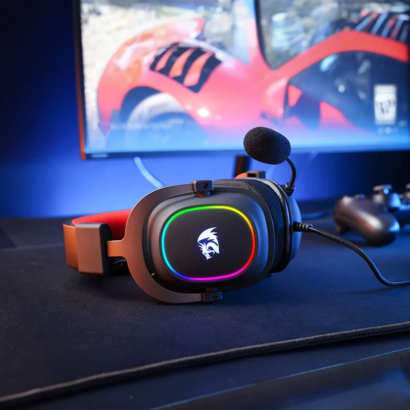 REDRAGON Over-Ear ZEUS-X USB RGB Gaming Headset - Black image 8