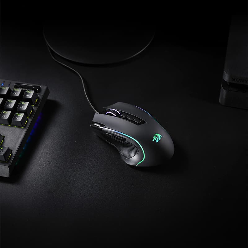 REDRAGON PREDATOR 4000DPI RGB Ergo Gaming Mouse - Black image 6