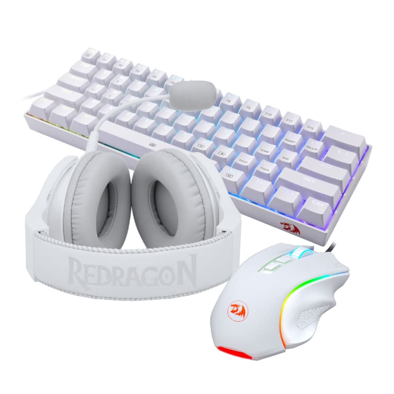 REDRAGON 3IN1 MS|HS|KB WIRED COMBO - WHITE image 2
