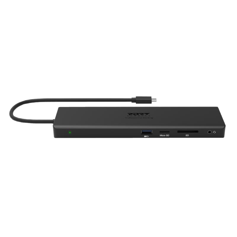 Port USB Type-C 1 x USB3.1|2 x USB 3.0|2 x USB 2.0|1 xHDMI-DP-VGA| Micro+SD Card Reader|1 x Mini DP|1 x RJ45|1 x Audio-Microphone| PD 100W -Black image 2