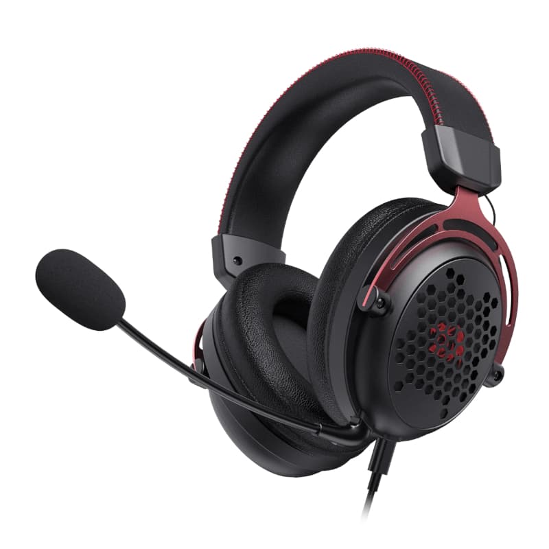 REDRAGON Over-Ear DIOMEDES Honeycomb 3.5mm AUX Gaming Headset - Black image 2