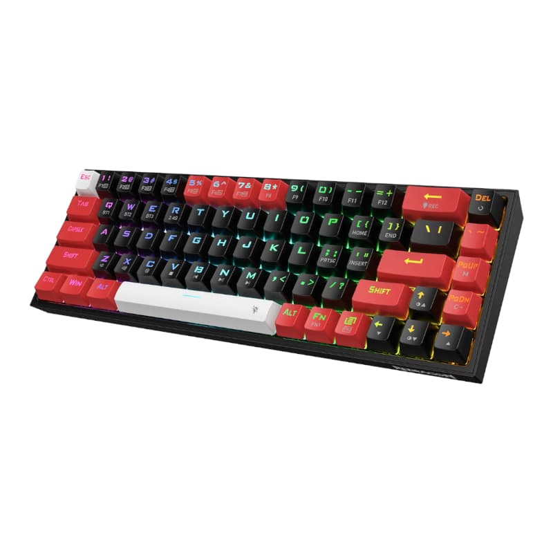 REDRAGON Castor Pro 68Key Wireless Red|Black|White KeyCap Bluetooth RGB Red Switch - Black|Red image 3