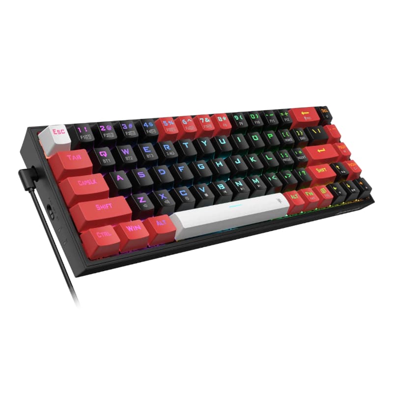 REDRAGON Castor Pro 68Key Wireless Red|Black|White KeyCap Bluetooth RGB Red Switch - Black|Red image 5