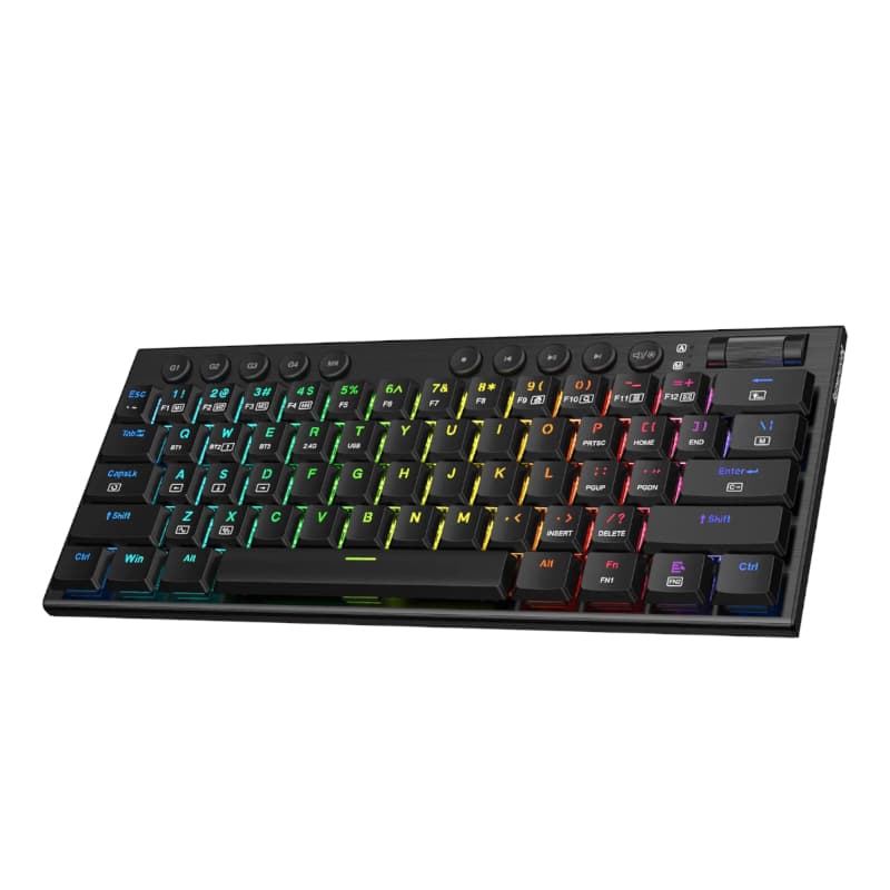 REDRAGON Horus Mini Pro 61Key Wireless Bluetooth Red Switch RGB Low Profile Gaming Mechanical Keyboard - Black image 2