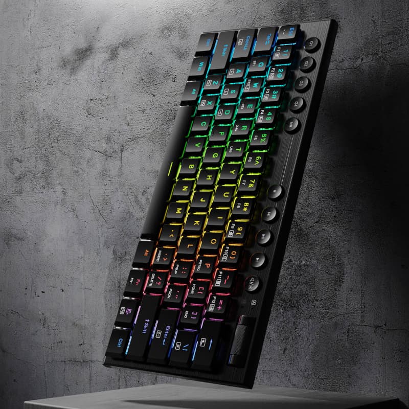 REDRAGON Horus Mini Pro 61Key Wireless Bluetooth Red Switch RGB Low Profile Gaming Mechanical Keyboard - Black image 6