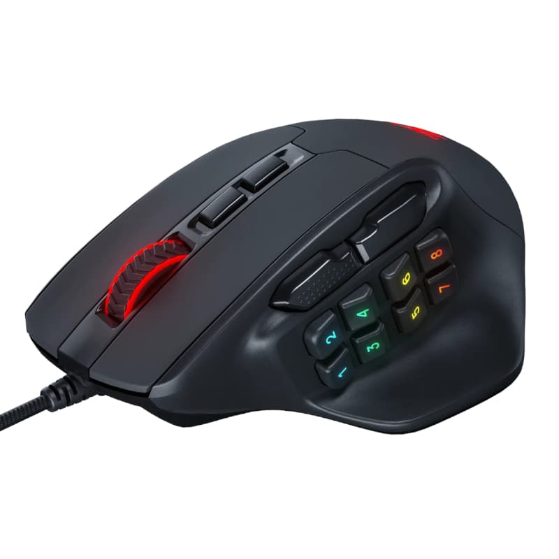 REDRAGON Aatrox 6200DP RGB MMO Gaming Mouse - Black image 2