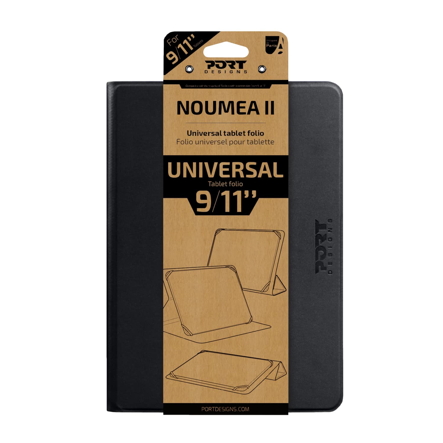 Port Designs Noumea II Universal 9/11" Tablet Folio – Black image 2
