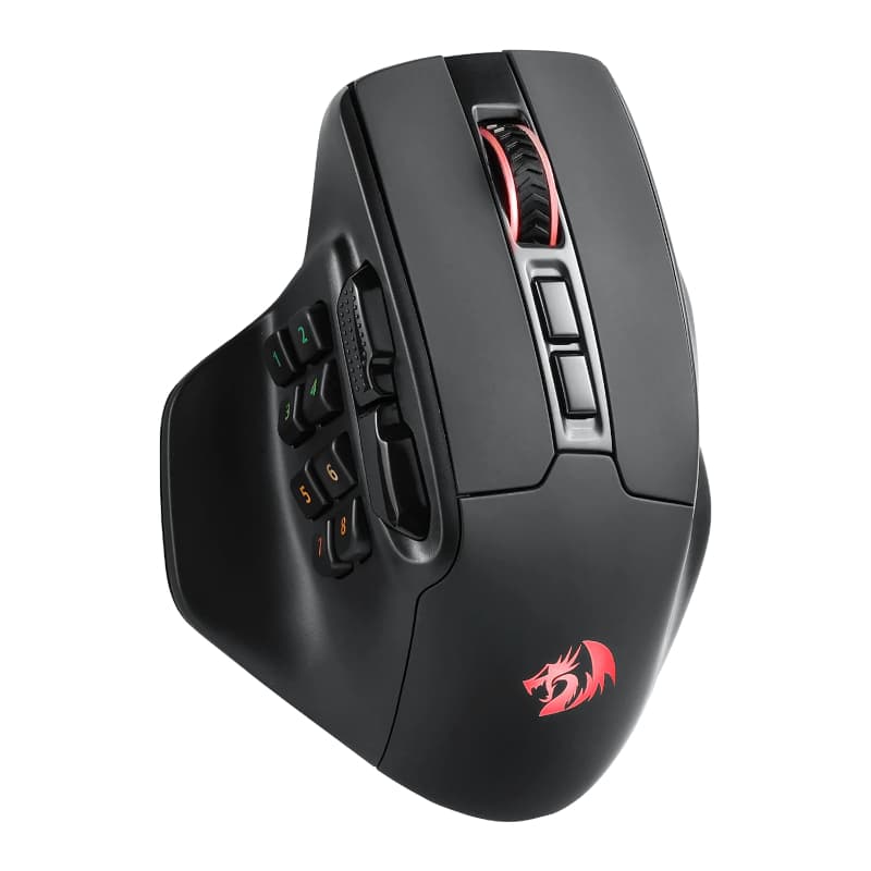 REDRAGON Aatrox Wireless 6200DP RGB MMO Gaming Mouse - Black image 2
