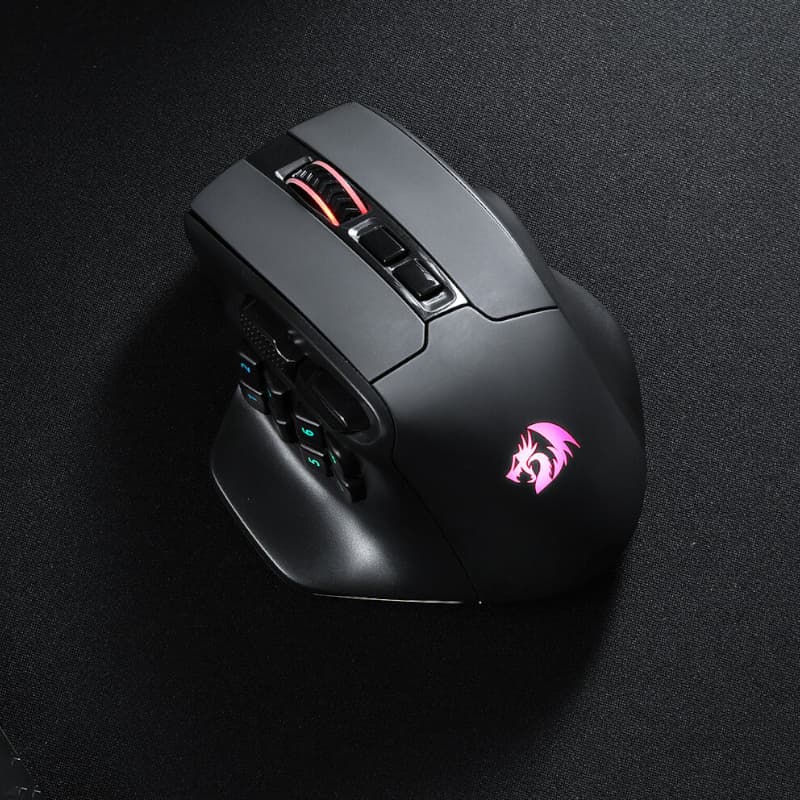 REDRAGON Aatrox Wireless 6200DP RGB MMO Gaming Mouse - Black image 3
