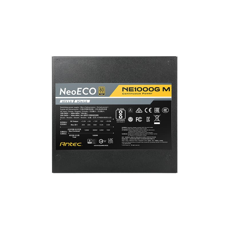 Antec NeoEco Series 1000W GEN5 80 Plus Gold Fully Modular image 9