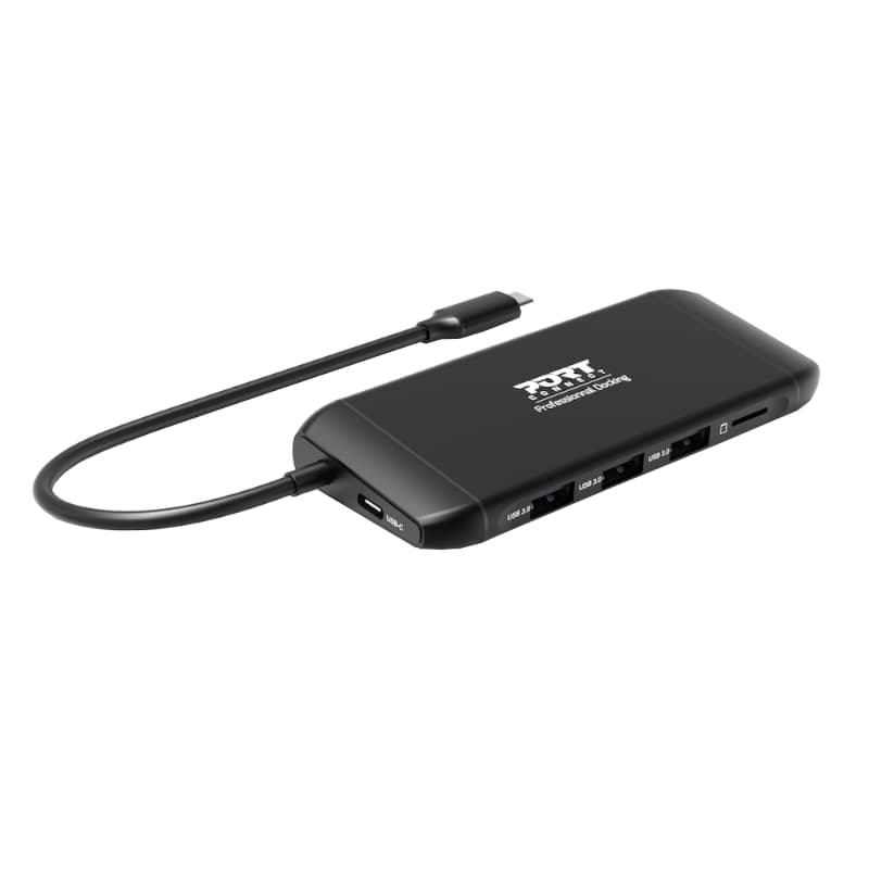 Port USB Type-C 4 x USB3.1|1 x Aux|Micro+SD Card Reader|1 x RJ45|1 x HDMI|1 x VGA|1 x Type-C PD Dock 100W - Black image 3