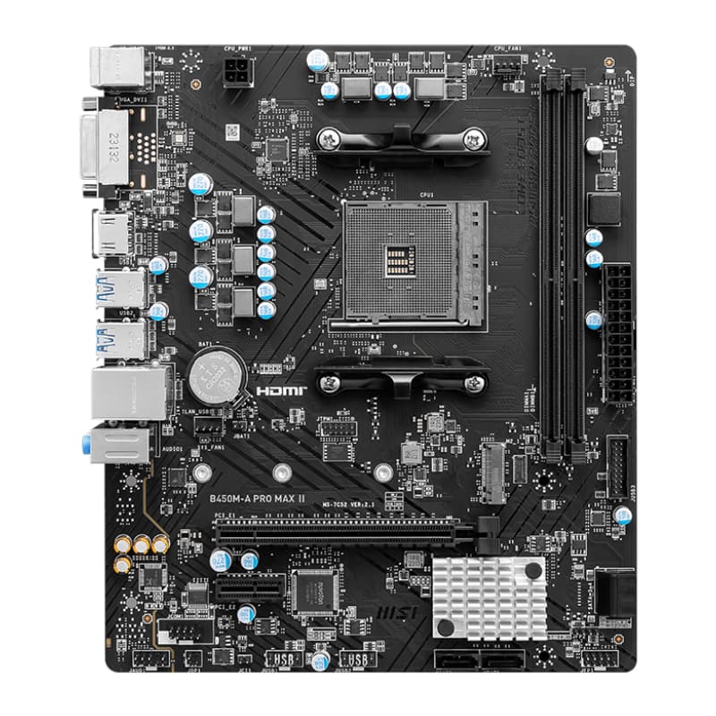 MSI B450M-APRO MAX II AMD AM4 MATX Gaming Motherboard image 2