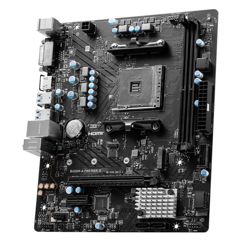MSI B450M-APRO MAX II AMD AM4 MATX Gaming Motherboard image 3