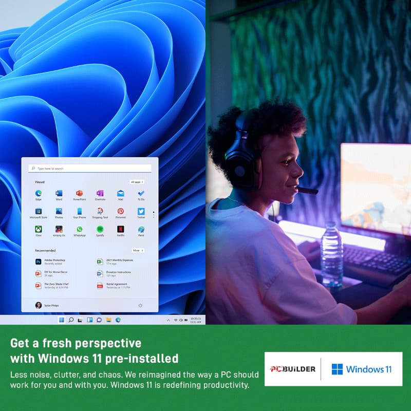 PCBuilder Intel i3-12100 HOME MASTER Windows 11 Desktop PC image 2