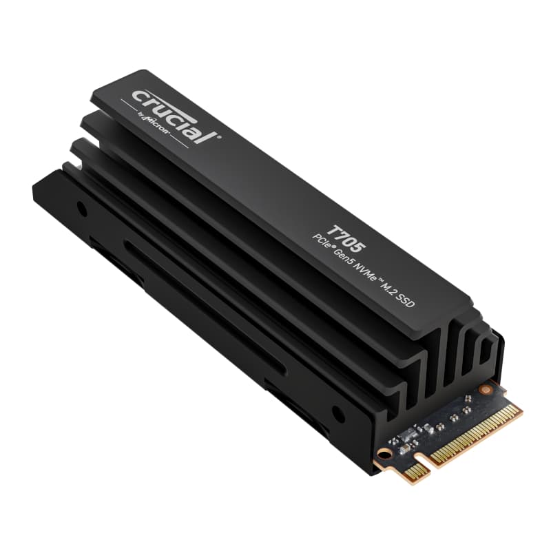 Crucial T705 4TB M.2 NVMe Gen5 with Heatsink NAND SSD image 2