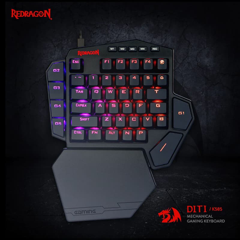 REDRAGON Diti Elite Pro One-Handed RGB Wireless Mechanical Gaming Keyboard - Black image 3