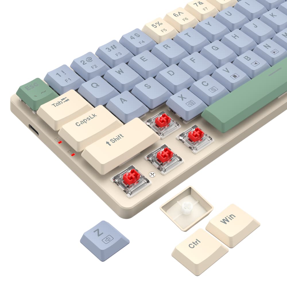 Redragon BS8772 Wireless Keyboard and Mouse Combo - Cream/Blue image 6