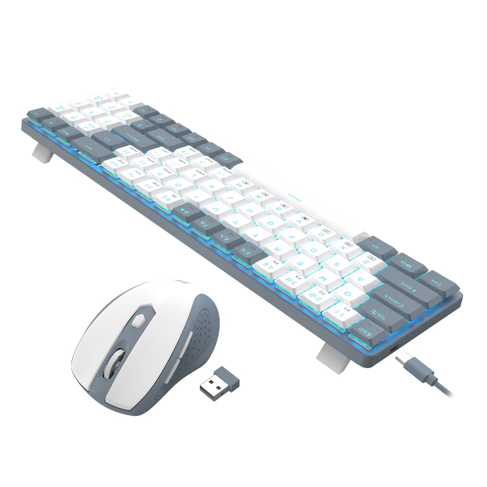 Redragon BS8772 Wireless Keyboard and Mouse Combo - Grey/White image 2