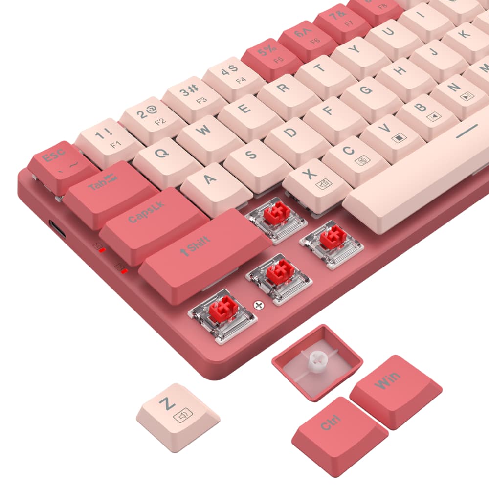 Redragon BS8772 Wireless Keyboard and Mouse Combo - Red/Pink image 6