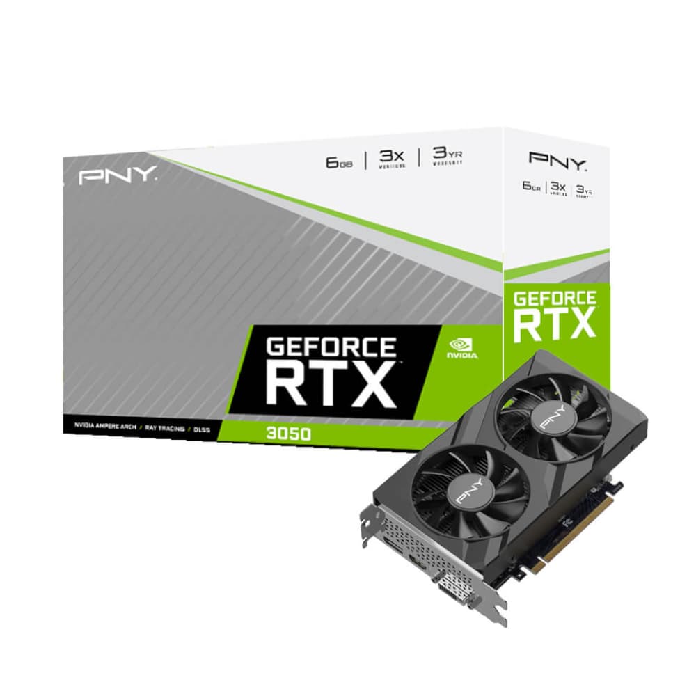 PNY GeForce RTX 3050 Verto Dual Fan 6G GDDR6 96-BIT Graphics Card image 2