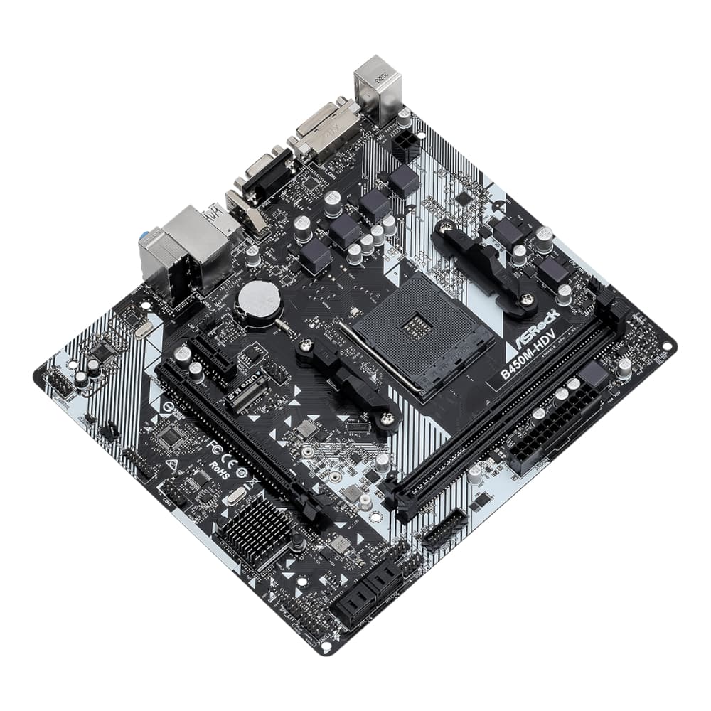 ASRock B450M-HDV R4.0 AMD AM4 M-ATX Motherboard image 3