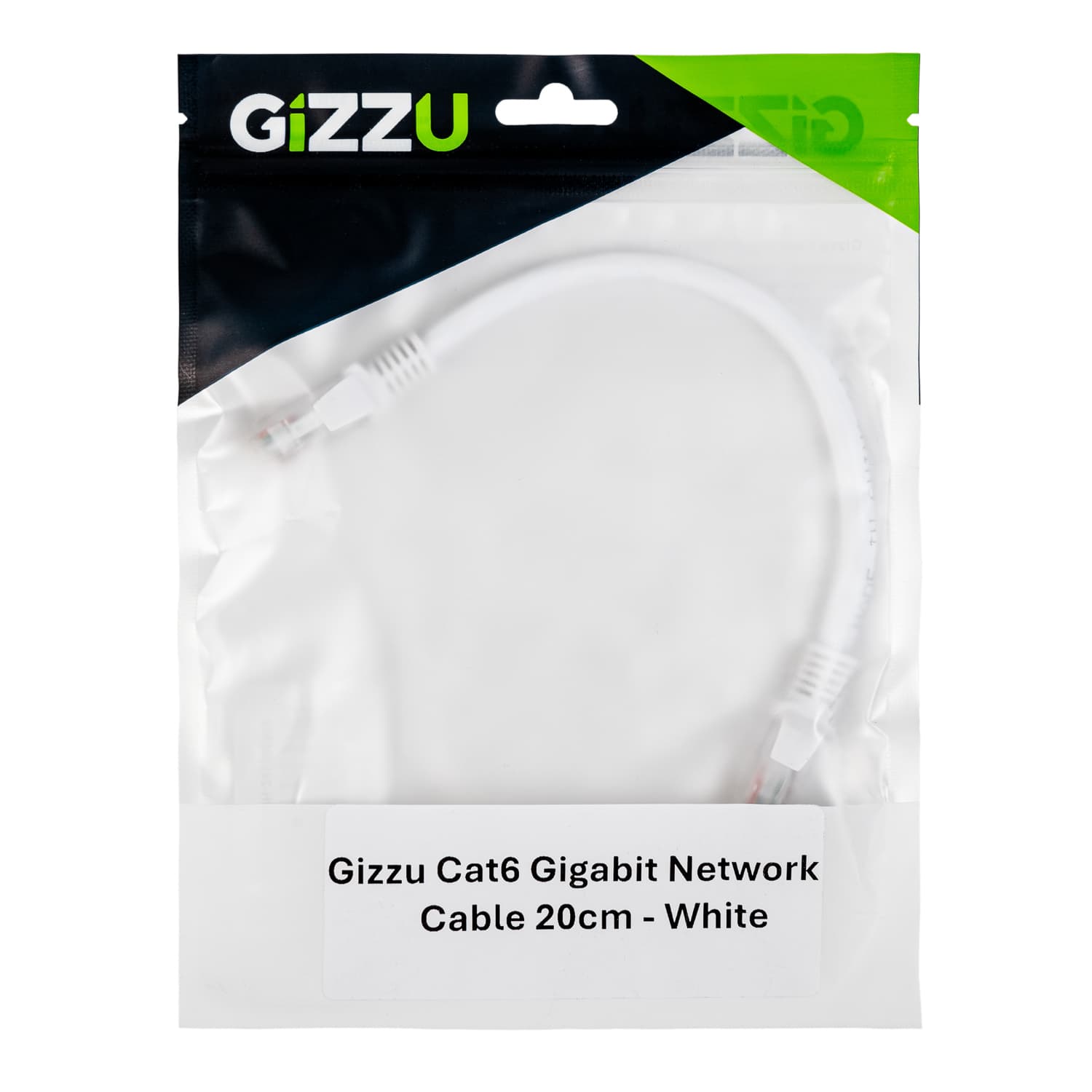 Gizzu Cat6 UTP Fly Lead Ethernet Network Cable 20cm - White image 4