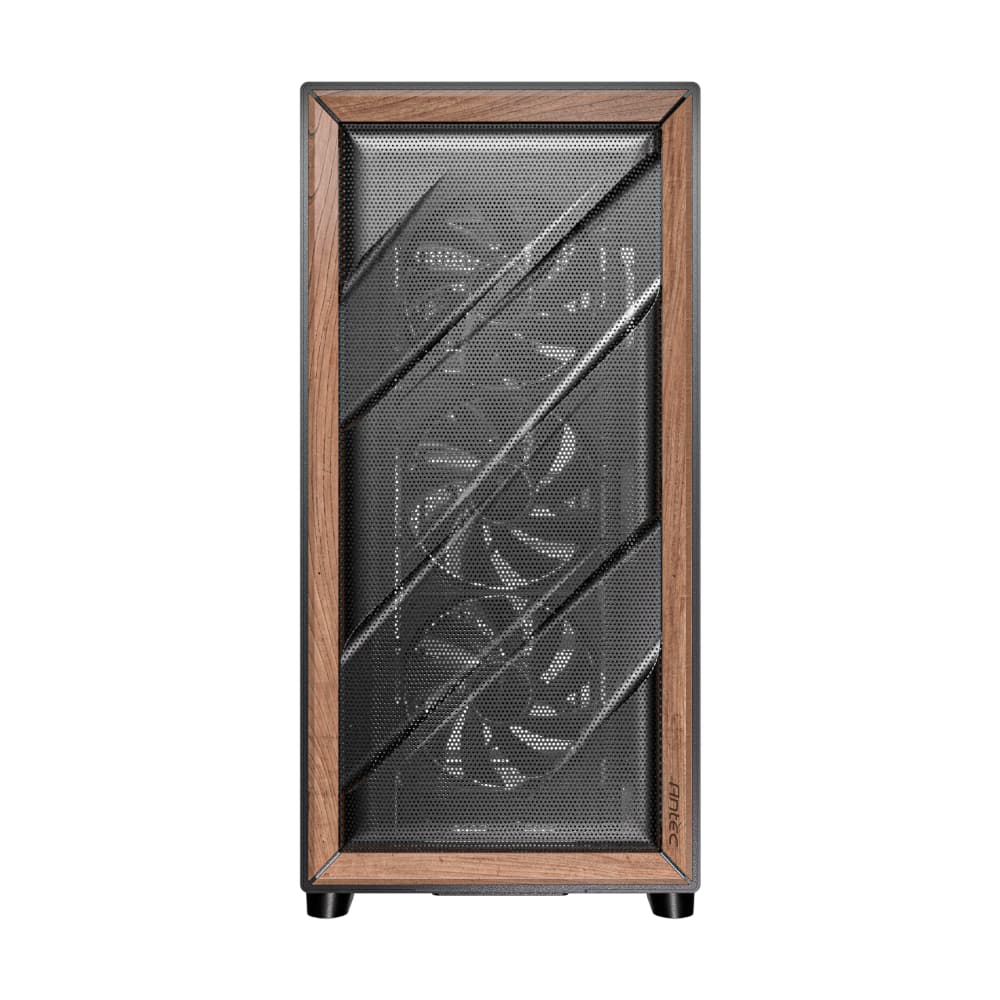 Antec FLUX ATX WOOD Mid Tower Gaming Chassis – Black image 2