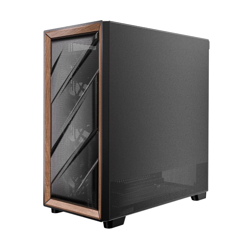 Antec FLUX ATX WOOD Mid Tower Gaming Chassis – Black image 4