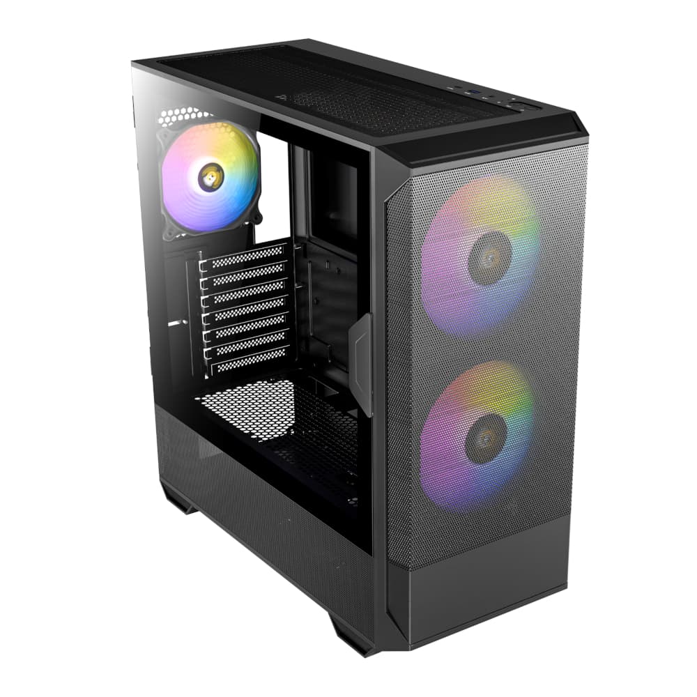 Antec NX416L ATX | Micro-ATX | ITX ARGB Mid-Tower Gaming Chassis - Black image 5