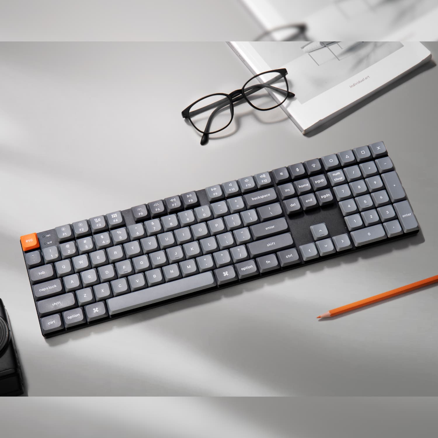 Keychron K5 Max QMK/VIA Full-sized Wireless Custom Mechanical Keyboard | RED Switches image 3