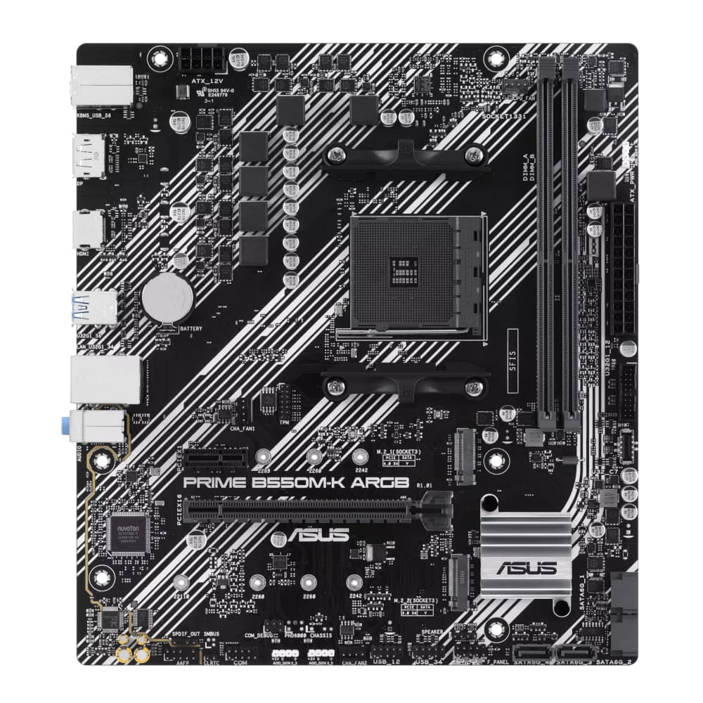 Asus PRIME B550M-K ARGB AM4 M-ATX Motherboard image 2