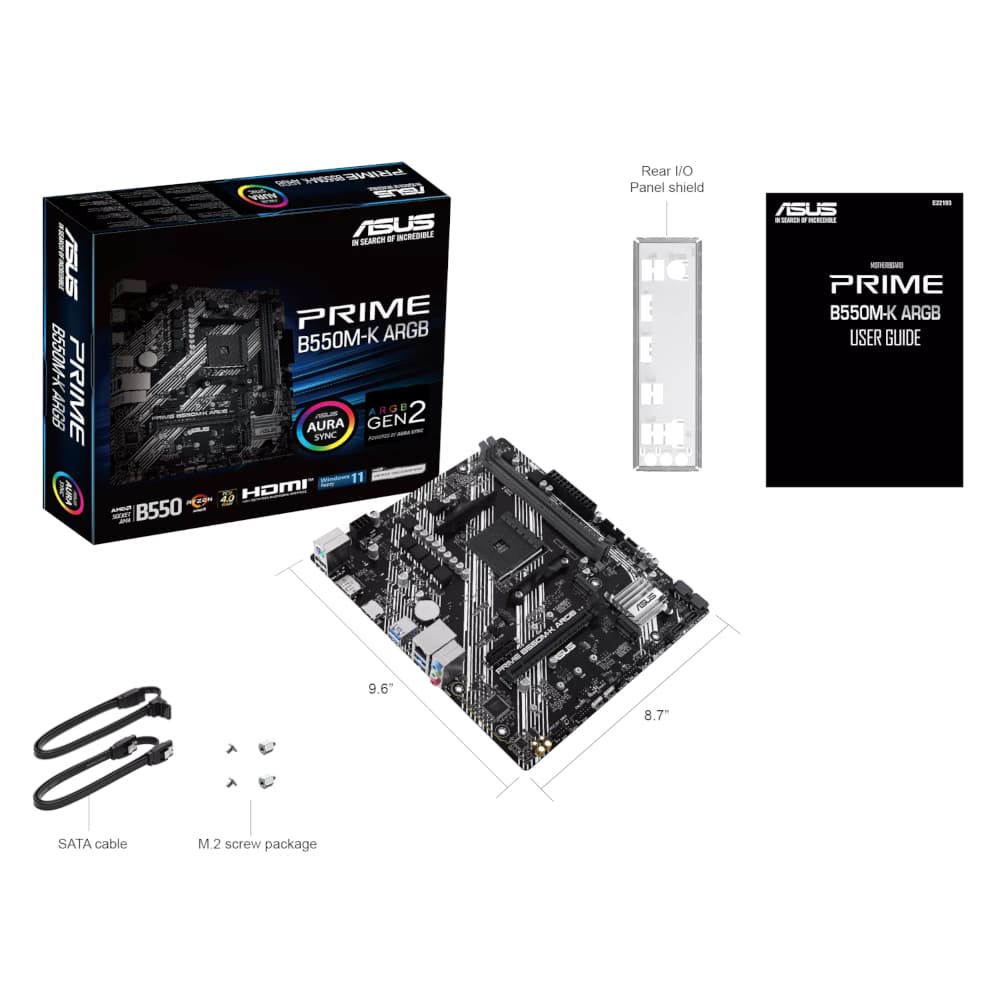 Asus PRIME B550M-K ARGB AM4 M-ATX Motherboard image 5