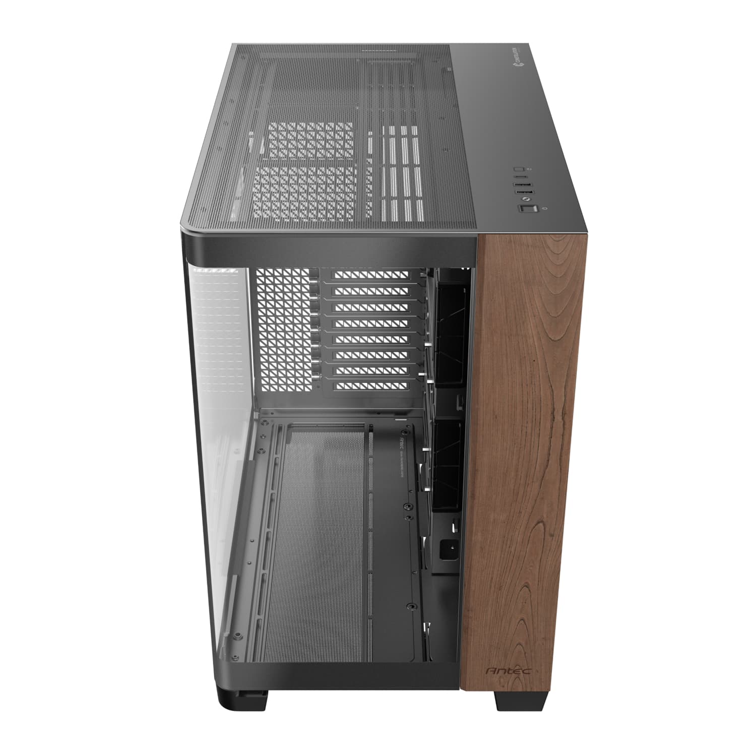 Antec C8 Curved Wood E-ATX | ATX | Micro-ATX | ITX Dual Chamber Gaming Chassis - Black image 2