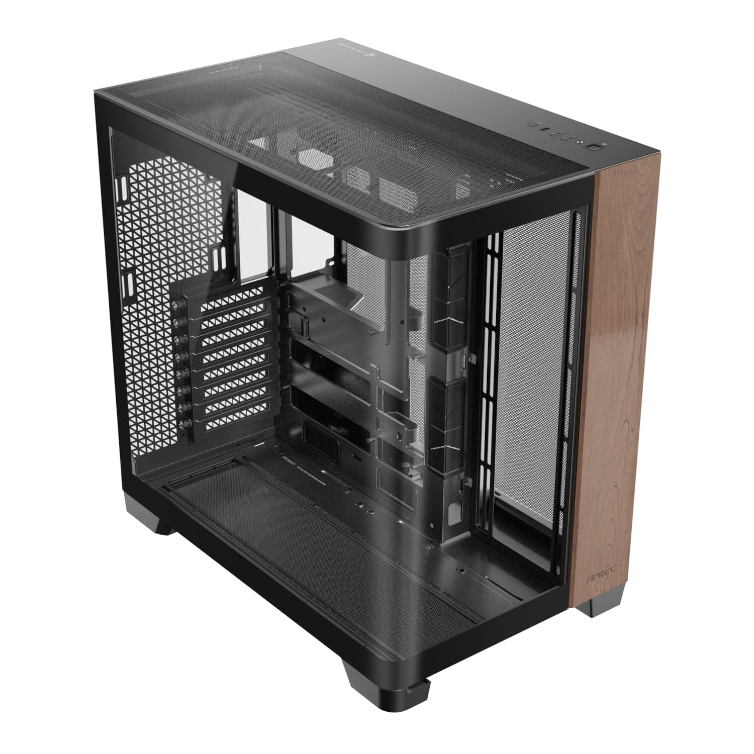 Antec C8 Curved Wood E-ATX | ATX | Micro-ATX | ITX Dual Chamber Gaming Chassis - Black image 5