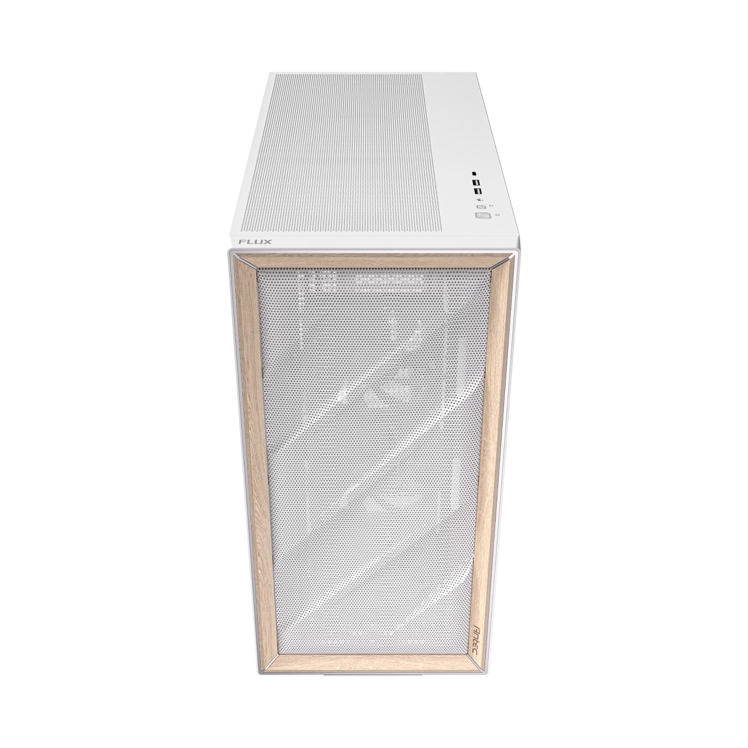 Antec FLUX Mid-Tower E-ATX Gaming Chassis Wood Front Panel - White image 2