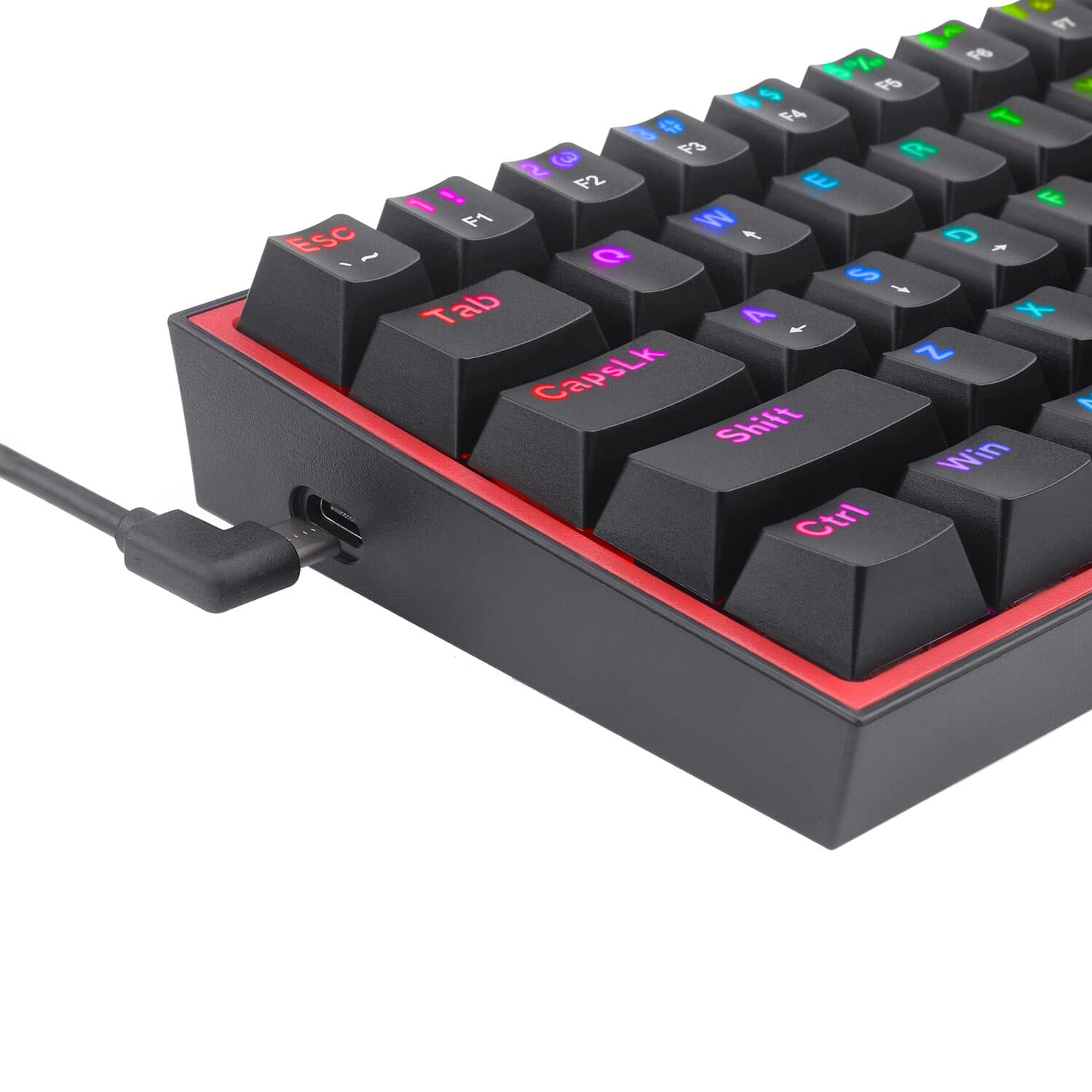 Redragon K616 FIZZ Pro 61-Key RGB Mechanical Gaming Keyboard – Black (60%, RGB, Wireless/Wired, Hot-Swappable) image 8