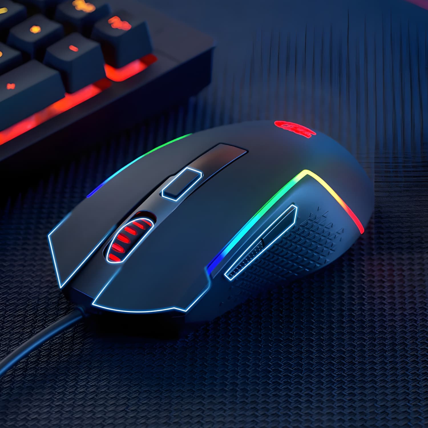 Redragon M616 TRIDENT 10000DPI RGB Gaming Mouse - Black image 3