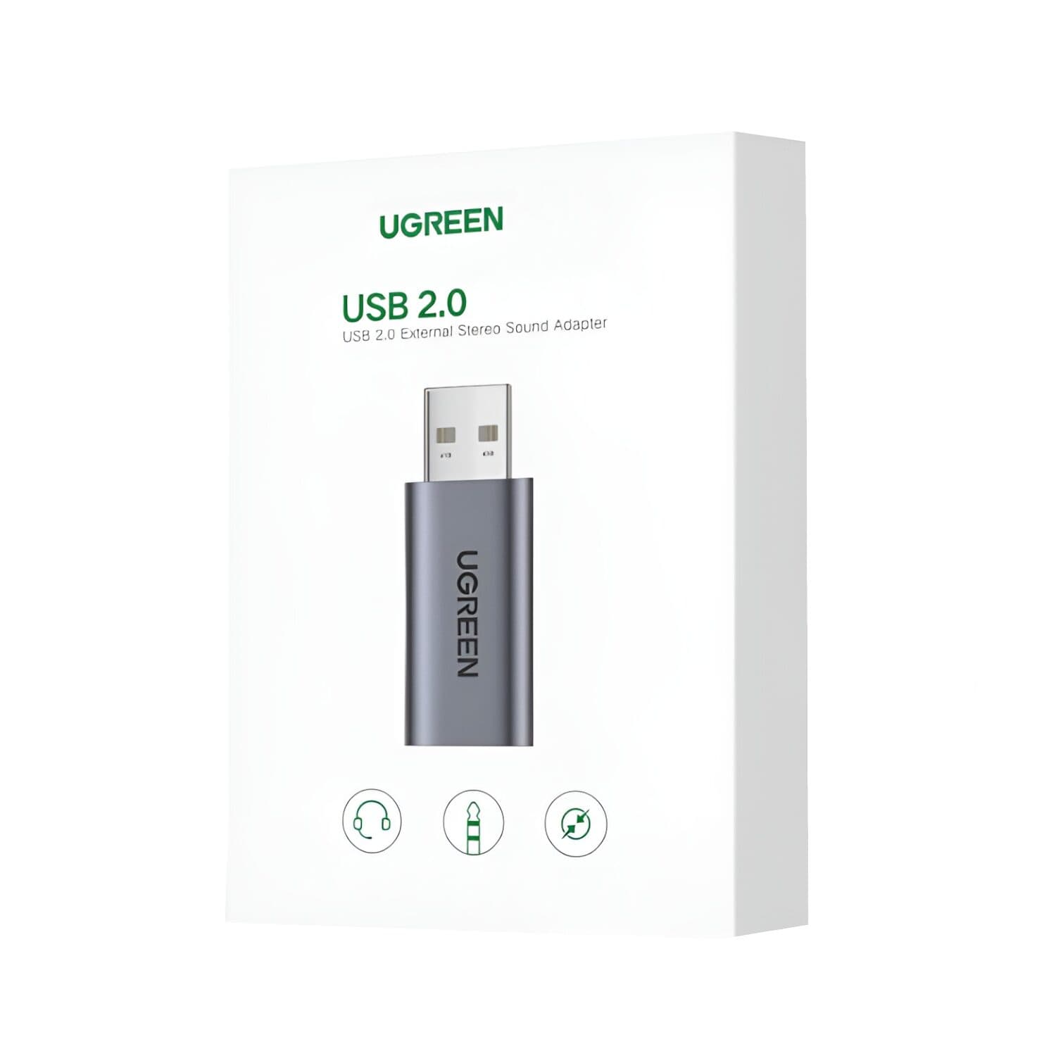 UGREEN CM383-80864 USB-A to 3.5mm Audio Jack External Sound Adapter - Silver image 6