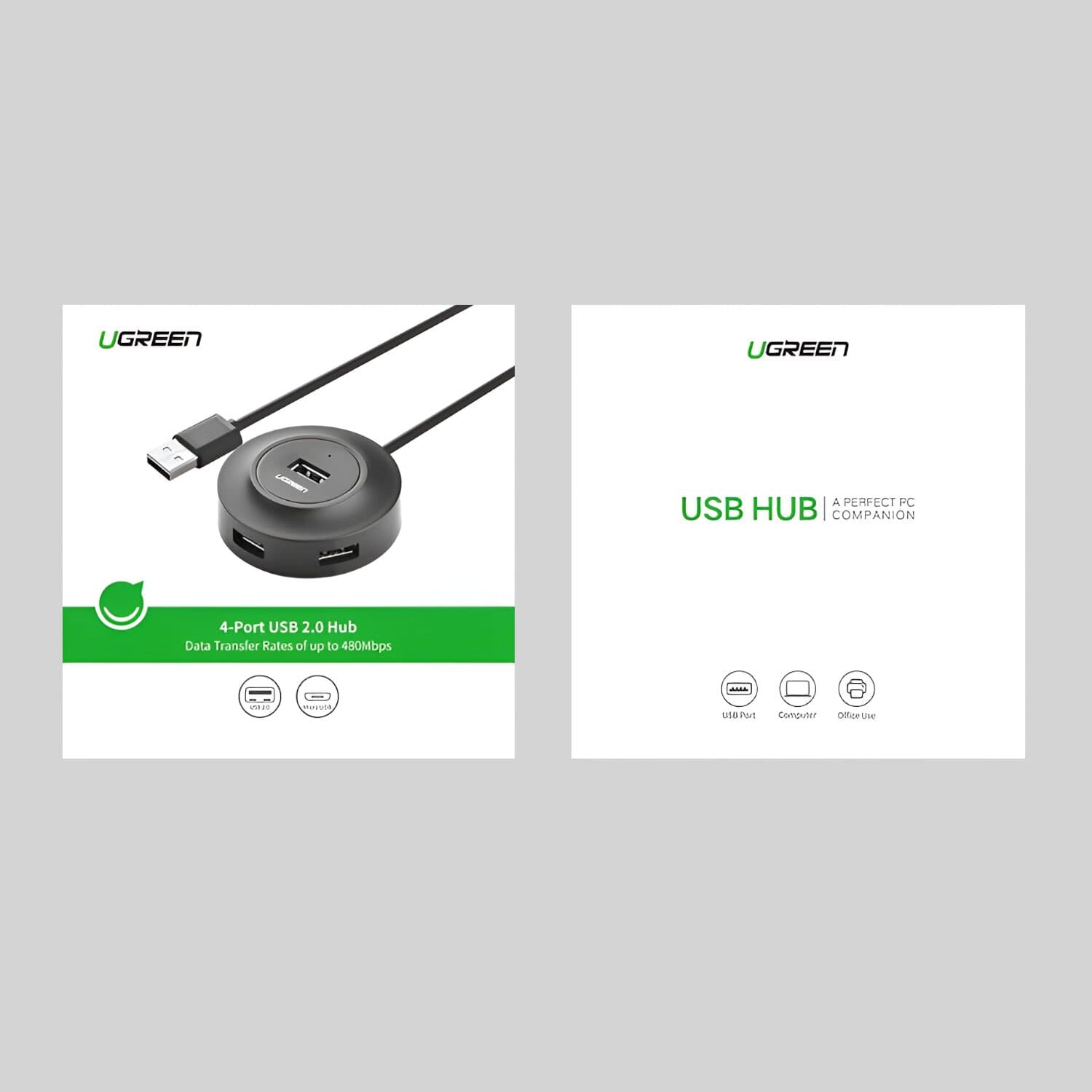 UGREEN 4-IN 1 USB 2.0 Hub (20777) - Black image 5
