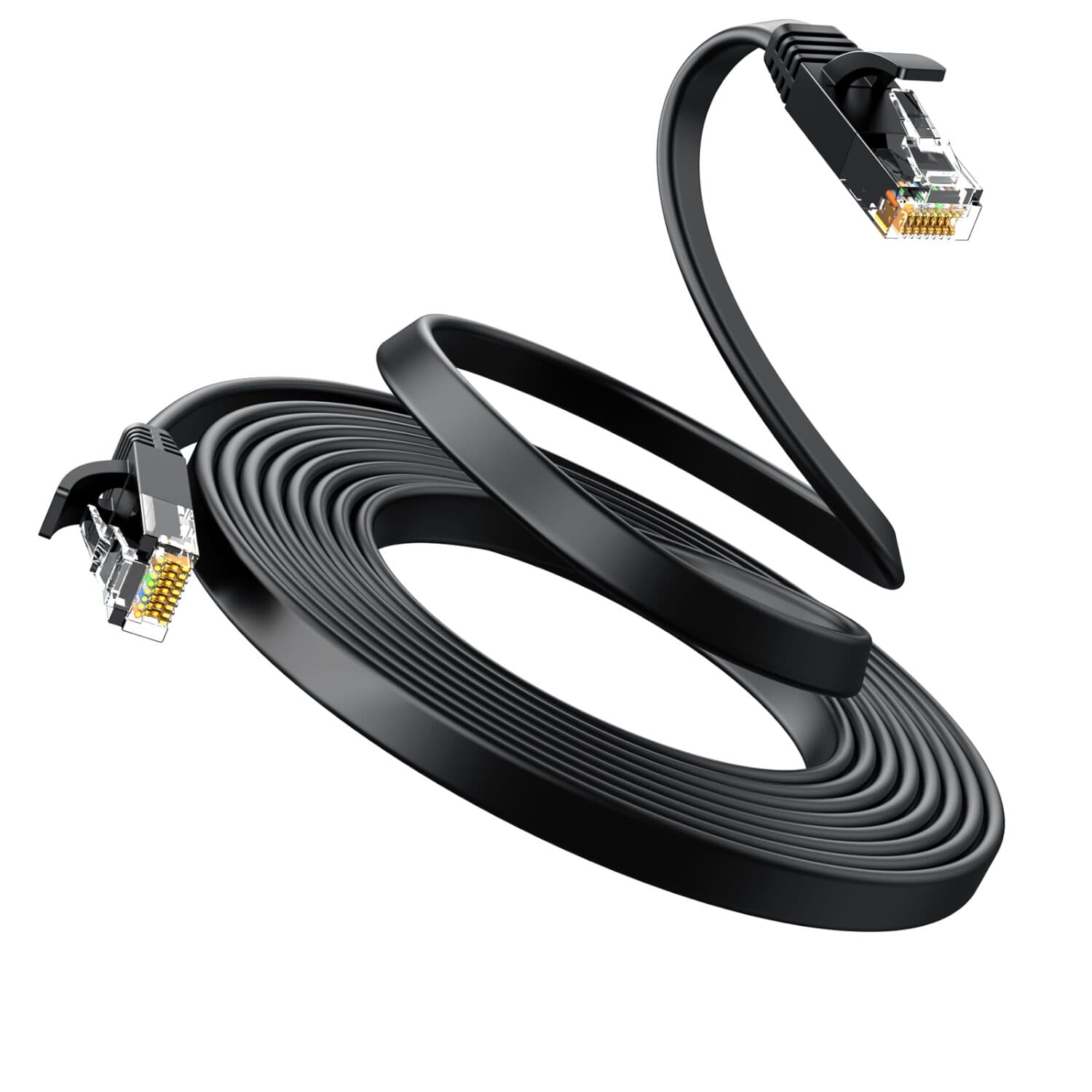 UGREEN NW102 Cat6 U/UTP Flat Ethernet Cable 2m - Black image 3