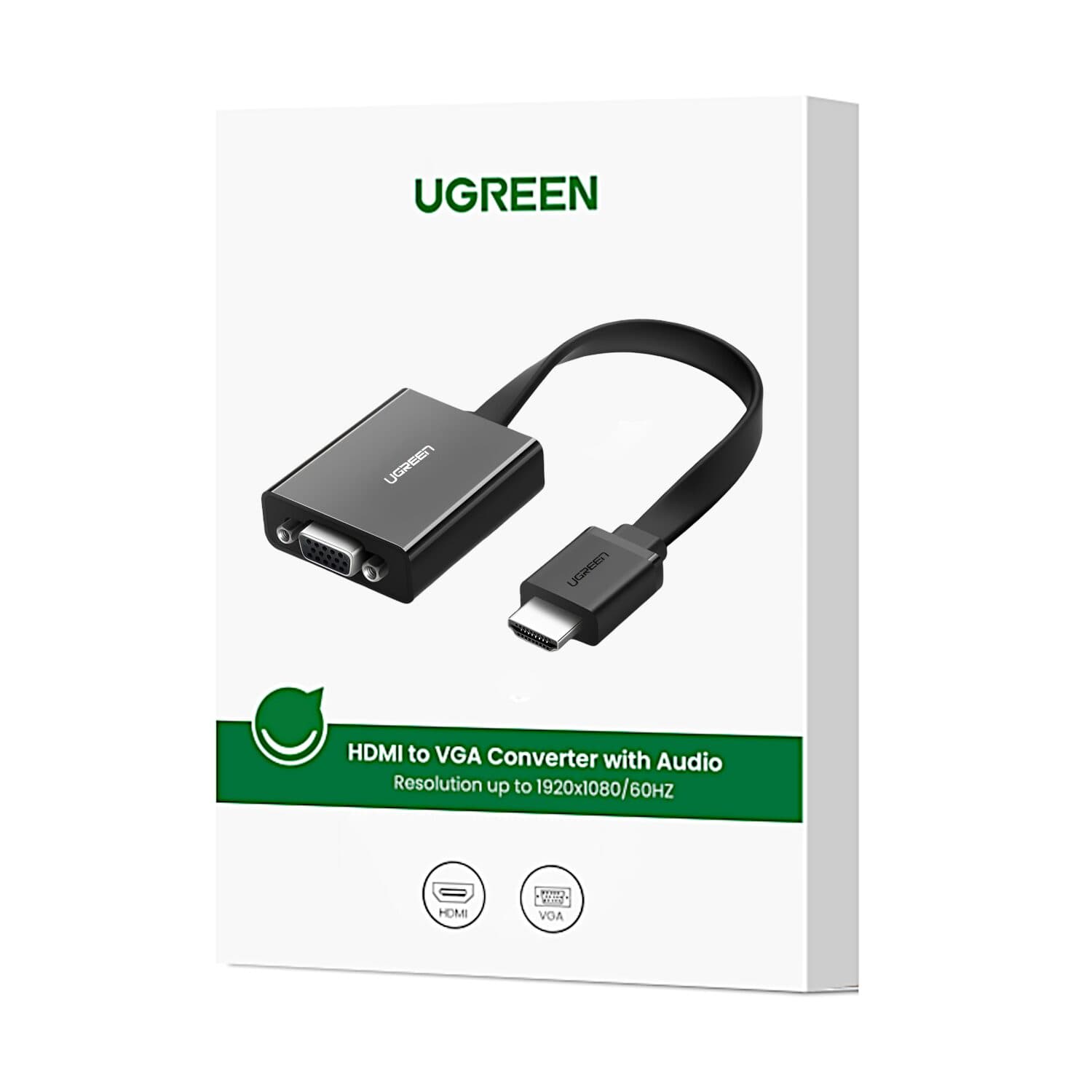 UGREEN HDMI to VGA Adapter, with 3.5mm Audio and Power Port - Black image 5