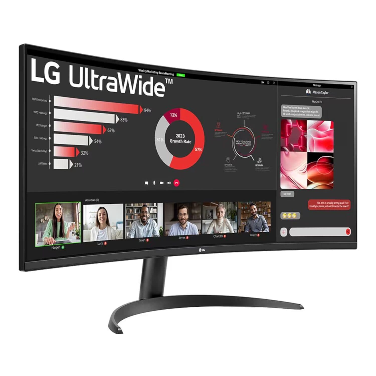 LG UltraWide 34" QHD VA Curved Monitor 100Hz image 3