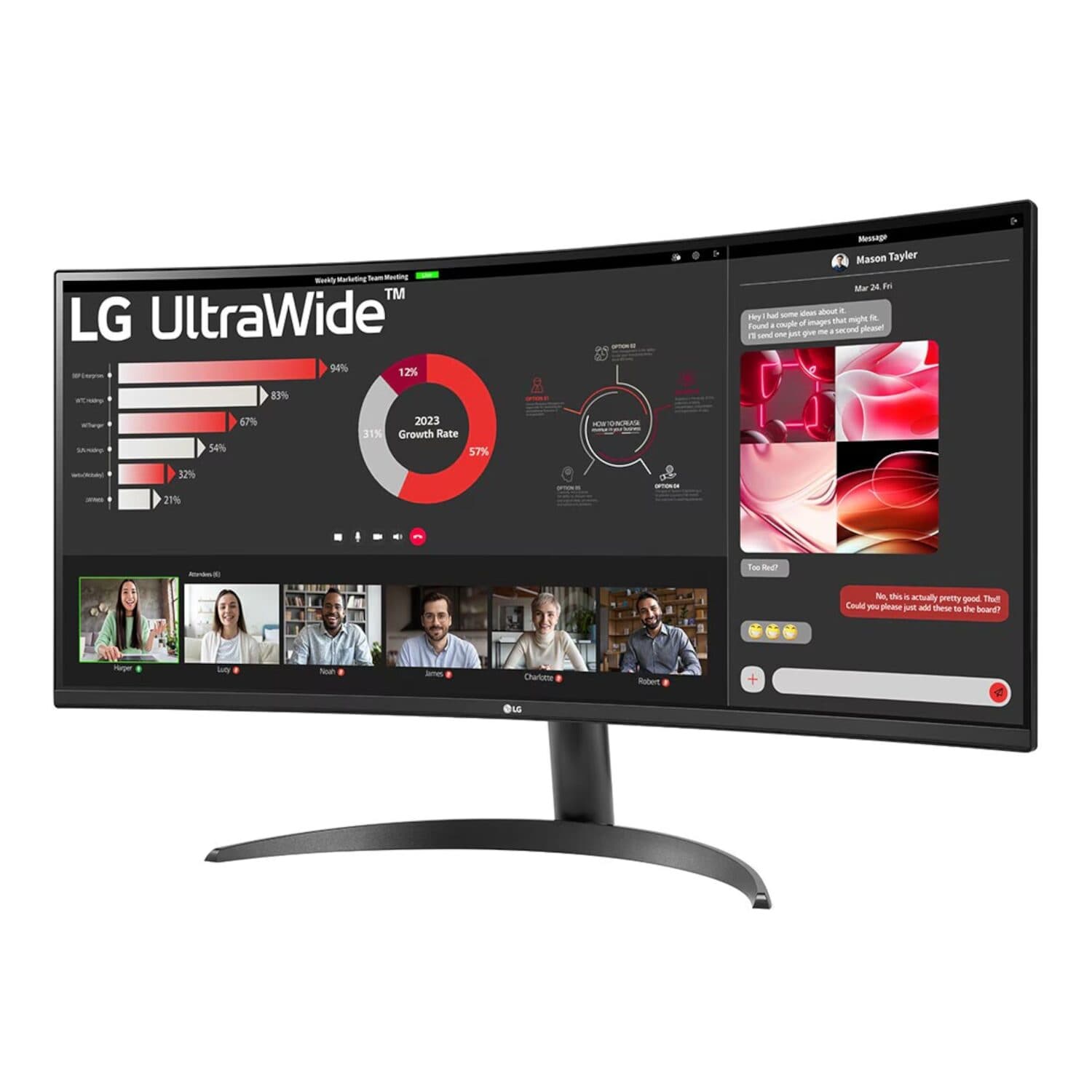 LG UltraWide 34" QHD VA Curved Monitor 100Hz image 2
